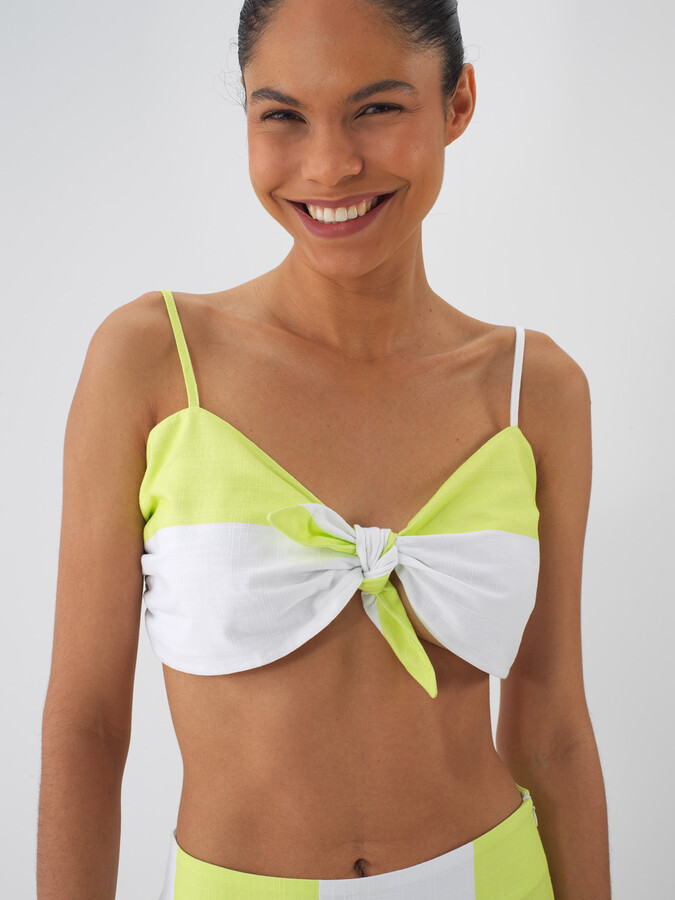 Yeşil Pamuk Dokulu Regular Fit Bluz - 4
