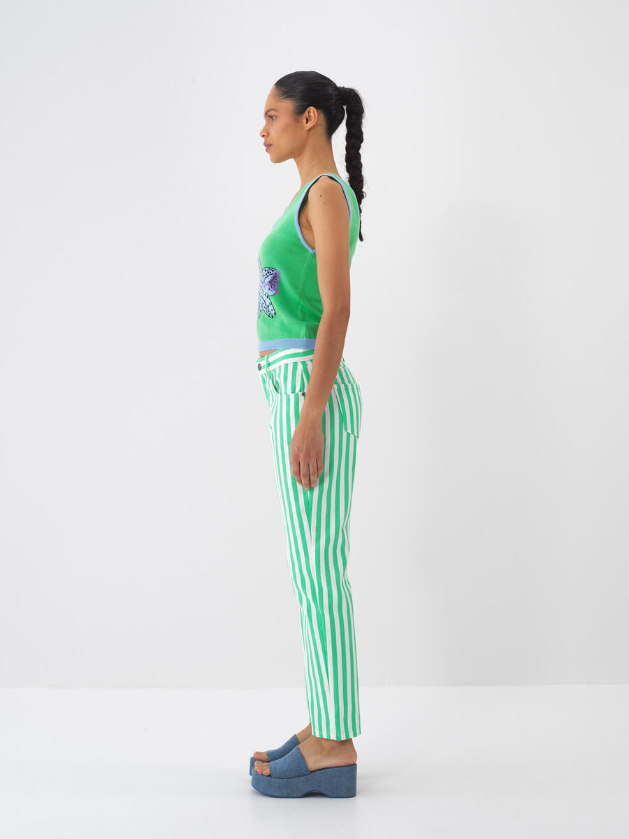 Yeşil Pamuk Dokulu Regular Fit Bluz - 5