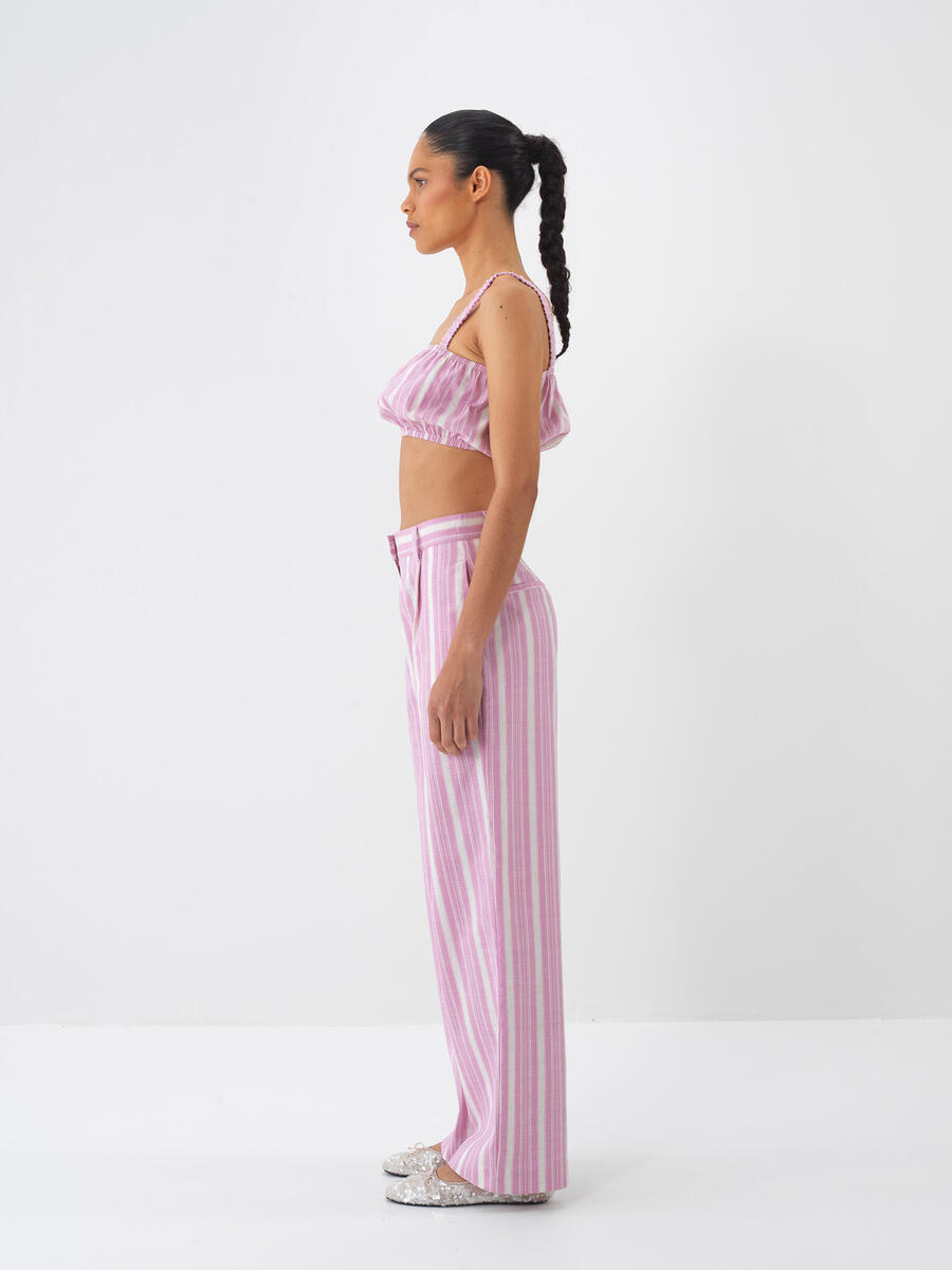 Pembe Keten Karışımlı Regular Fit Büstiyer - 5