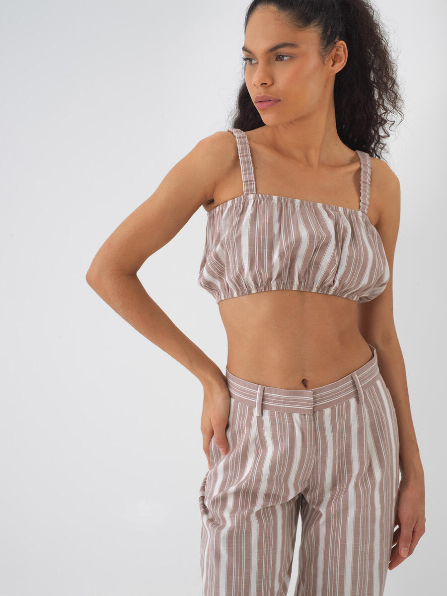 Taş Rengi Keten Karışımlı Regular Fit Büstiyer - 3