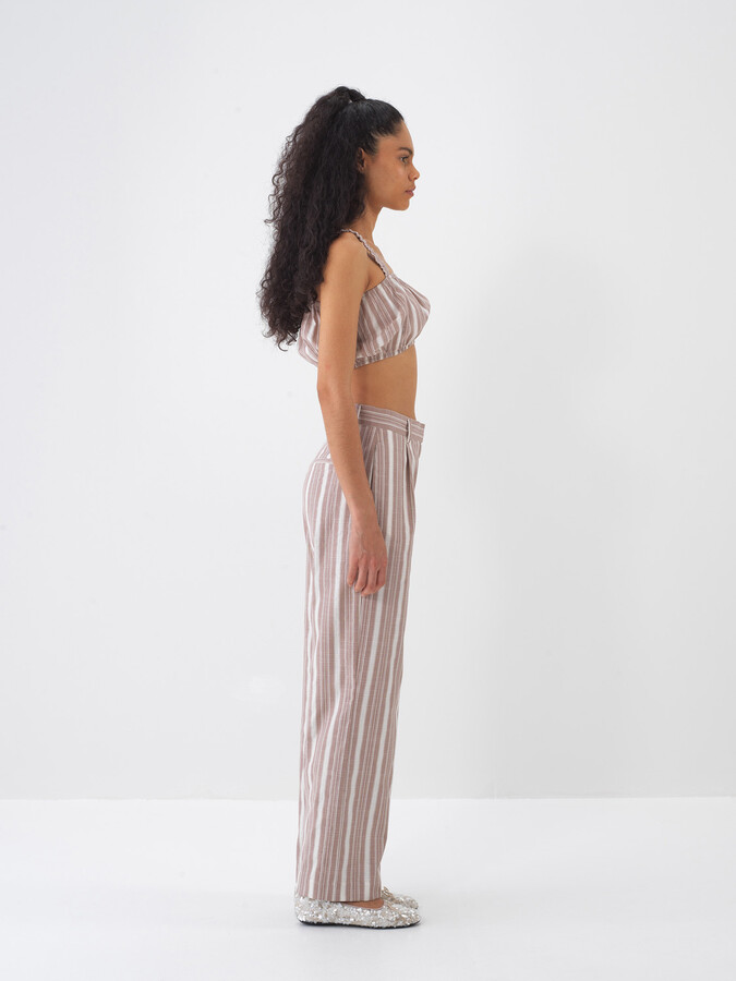 Taş Rengi Keten Karışımlı Regular Fit Büstiyer - 4