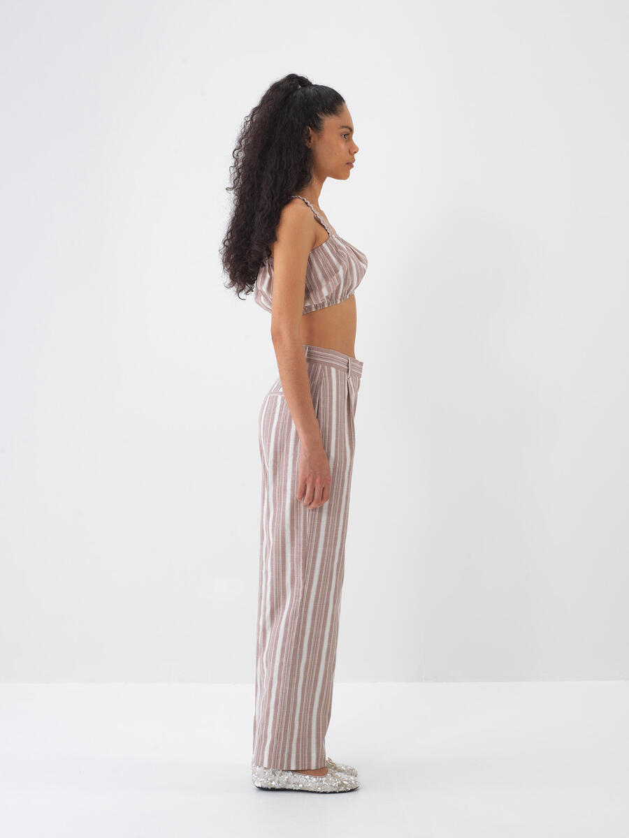 Taş Rengi Keten Karışımlı Regular Fit Büstiyer - 4