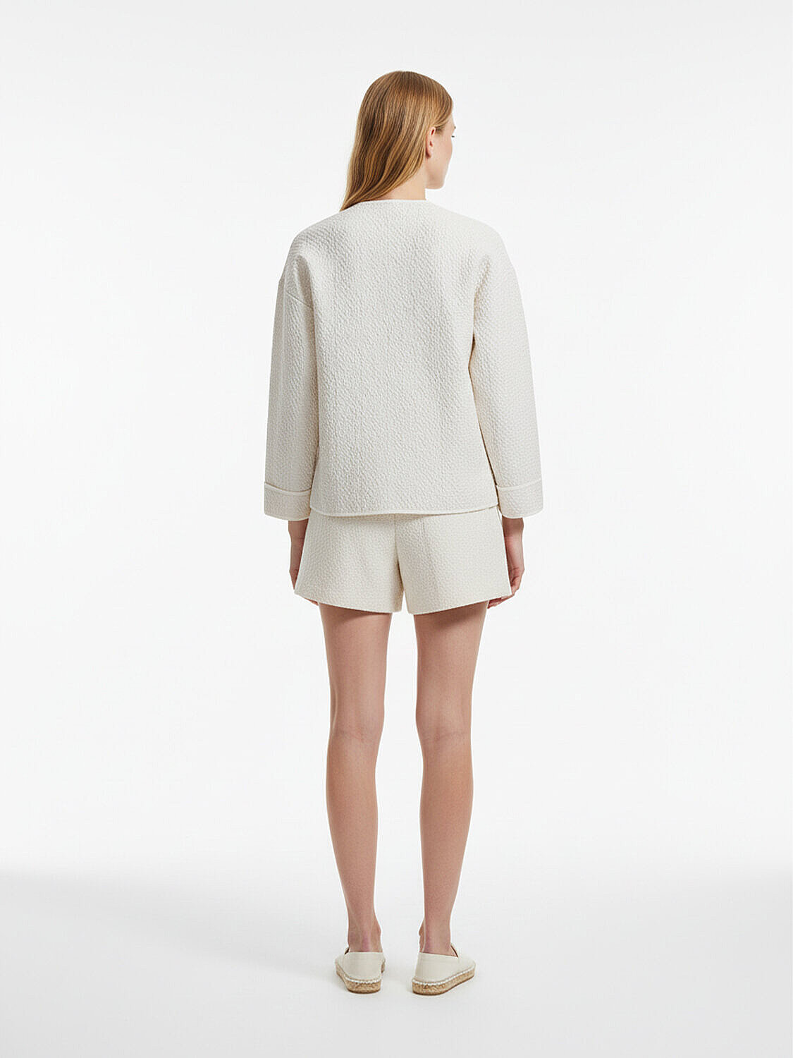 Bej Pamuk Dokulu Oversize Ceket (4)