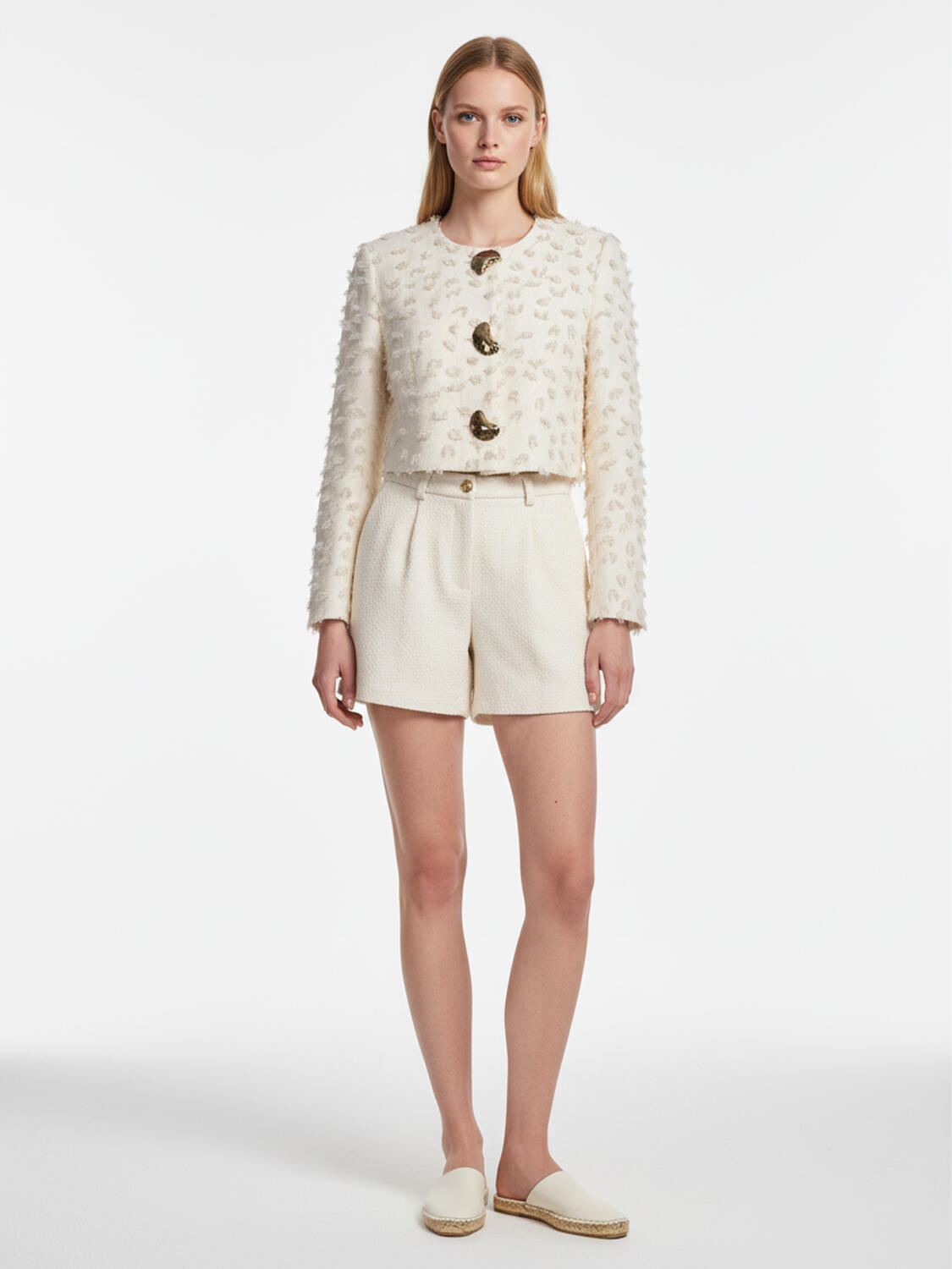 Bej Pamuk Dokulu Regular Fit Ceket - 3