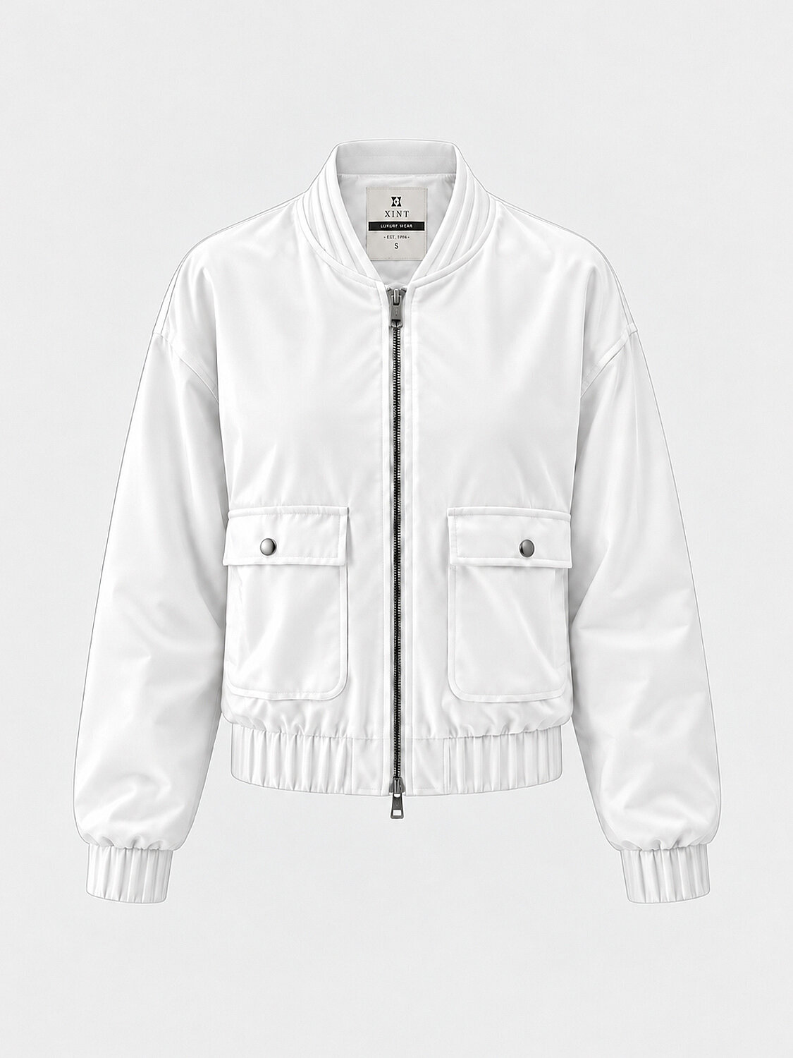 Beyaz İpeksi Saten Oversize Ceket - 6