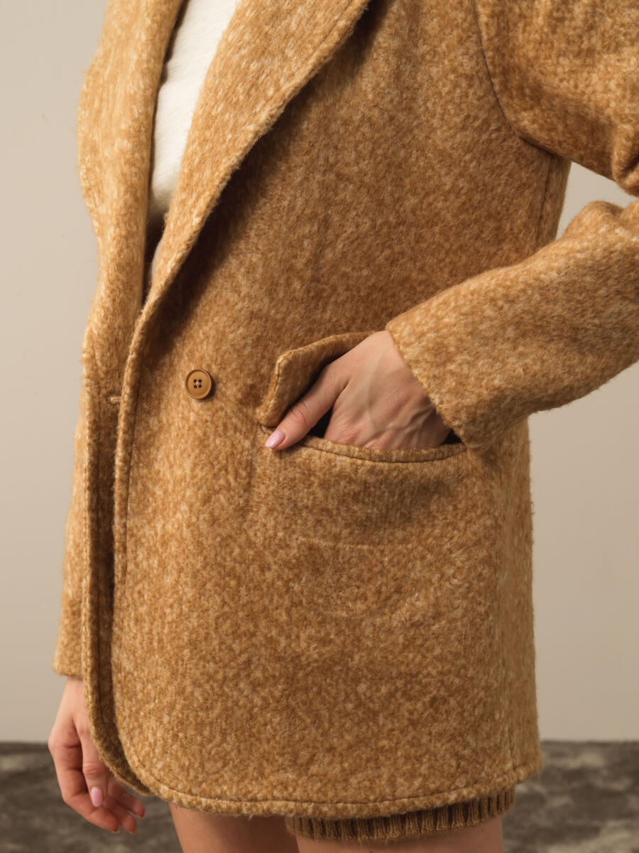 Camel Pamuk Dokulu Regular Fit Ceket - 4