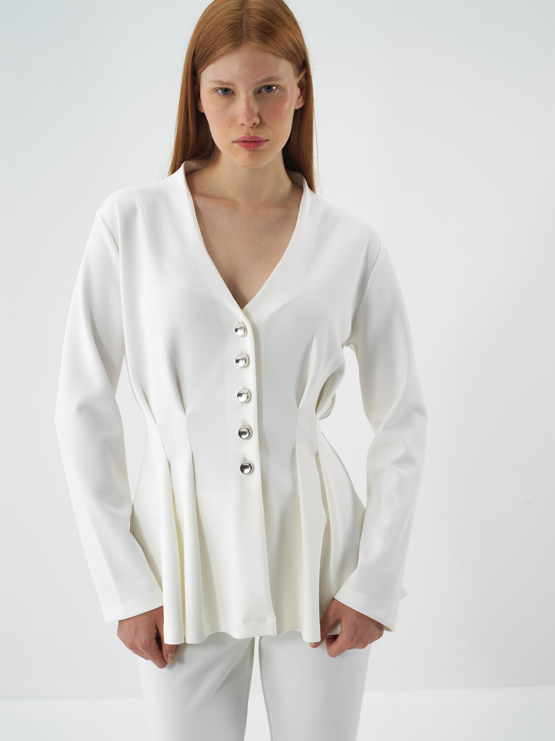 Ekru Modal Dokulu Regular Fit Ceket - Xint