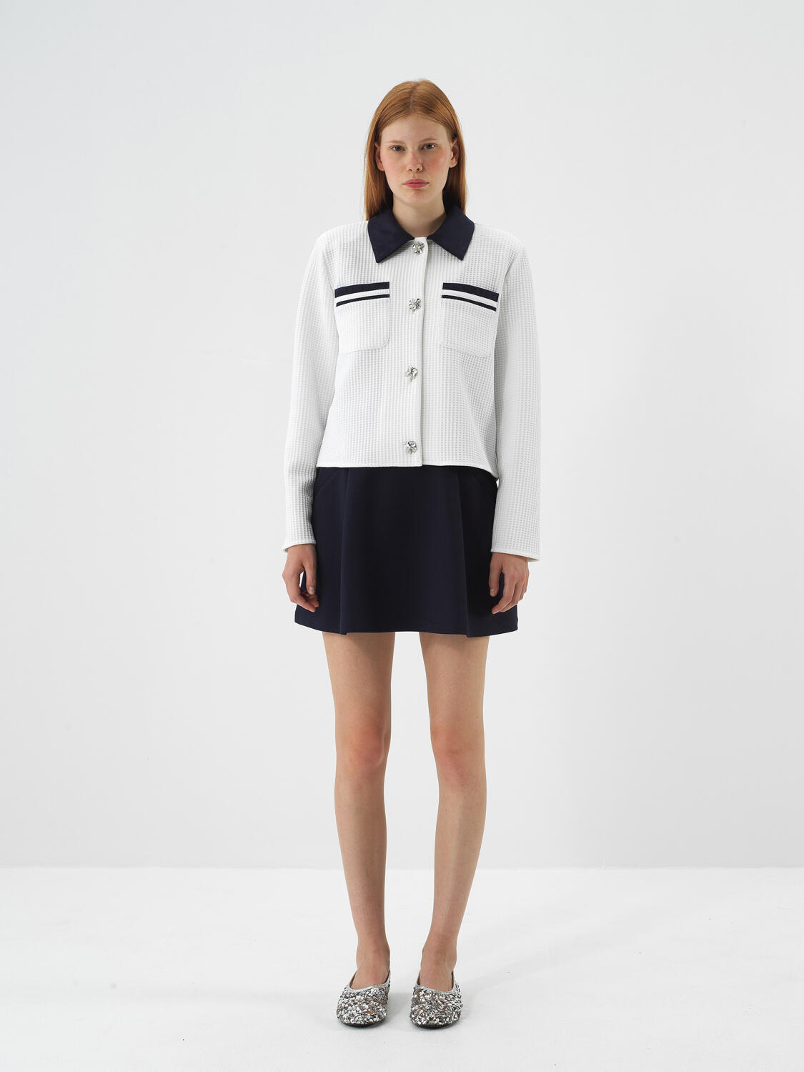 Ekru Modern Ekose Regular Fit Ceket - 2