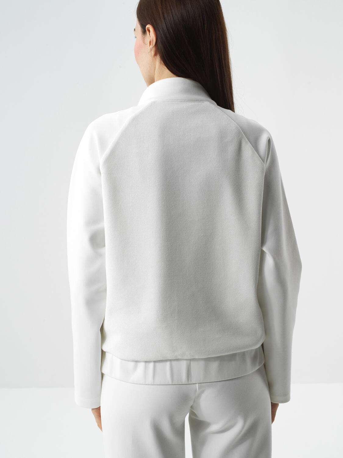 Ekru Pamuk Dokulu Oversize Ceket - 4