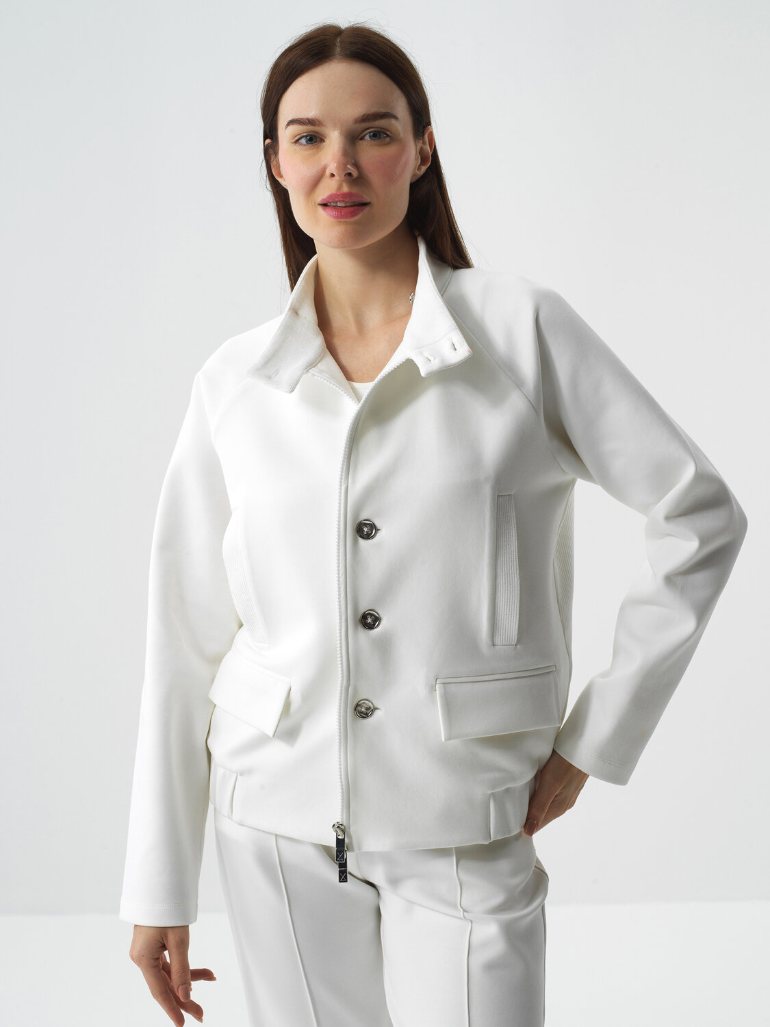 Ekru Pamuk Dokulu Oversize Ceket - Xint