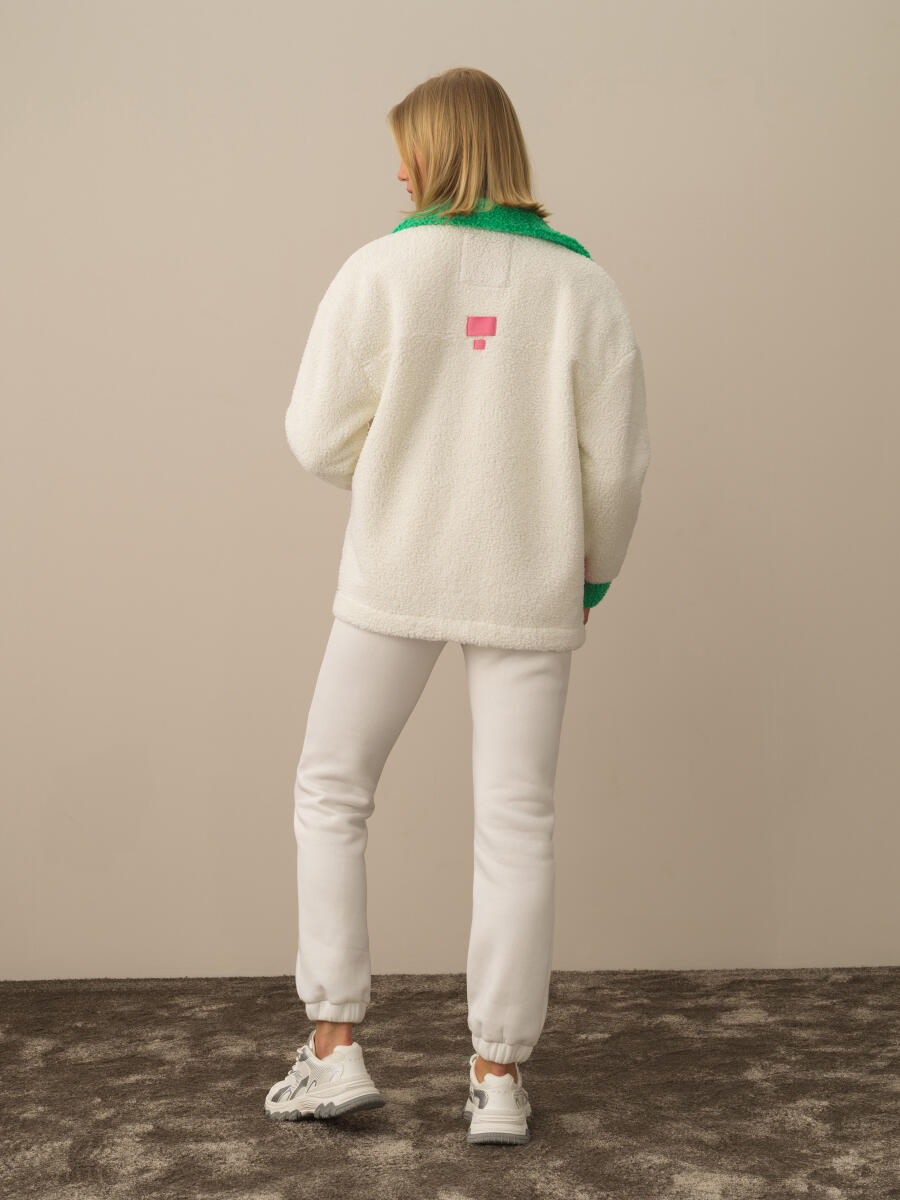 Kırık Beyaz Formunu Koruyan Oversize Ceket - 4