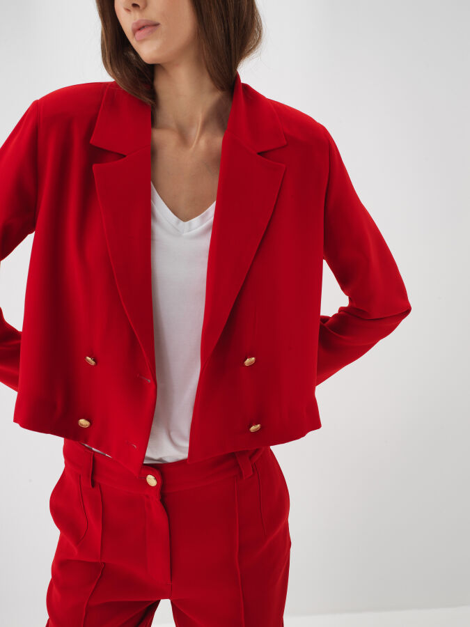 Kırmızı Formunu Koruyan Regular Fit Ceket - Xint