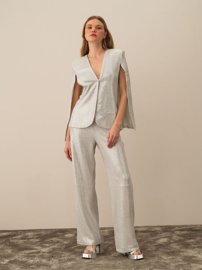 Koyu Gri Esnek Dokulu Oversize Ceket - Xint