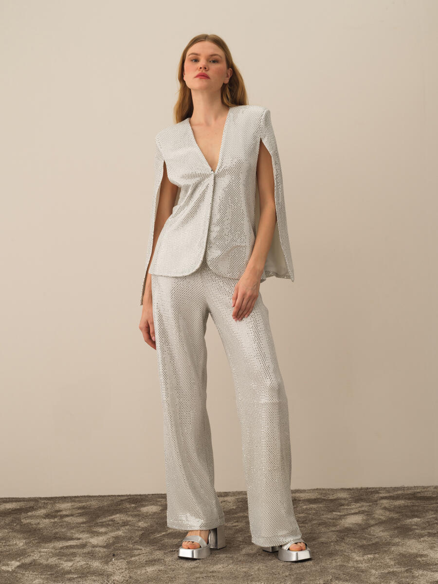 Koyu Gri Esnek Dokulu Oversize Ceket - 2