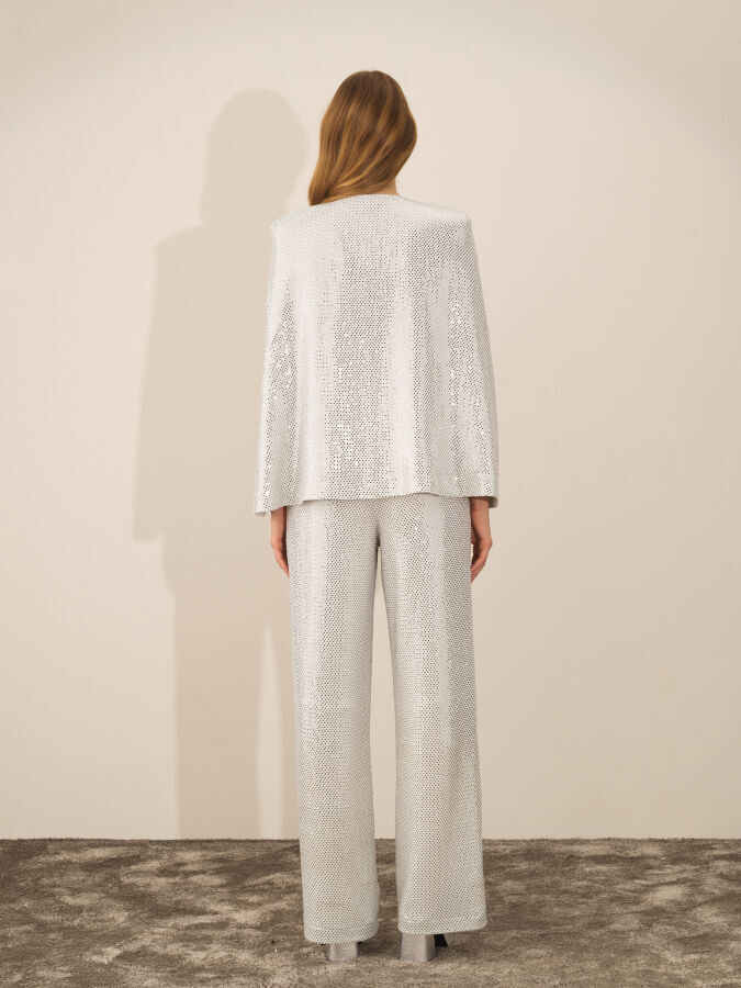 Koyu Gri Esnek Dokulu Oversize Ceket - Xint