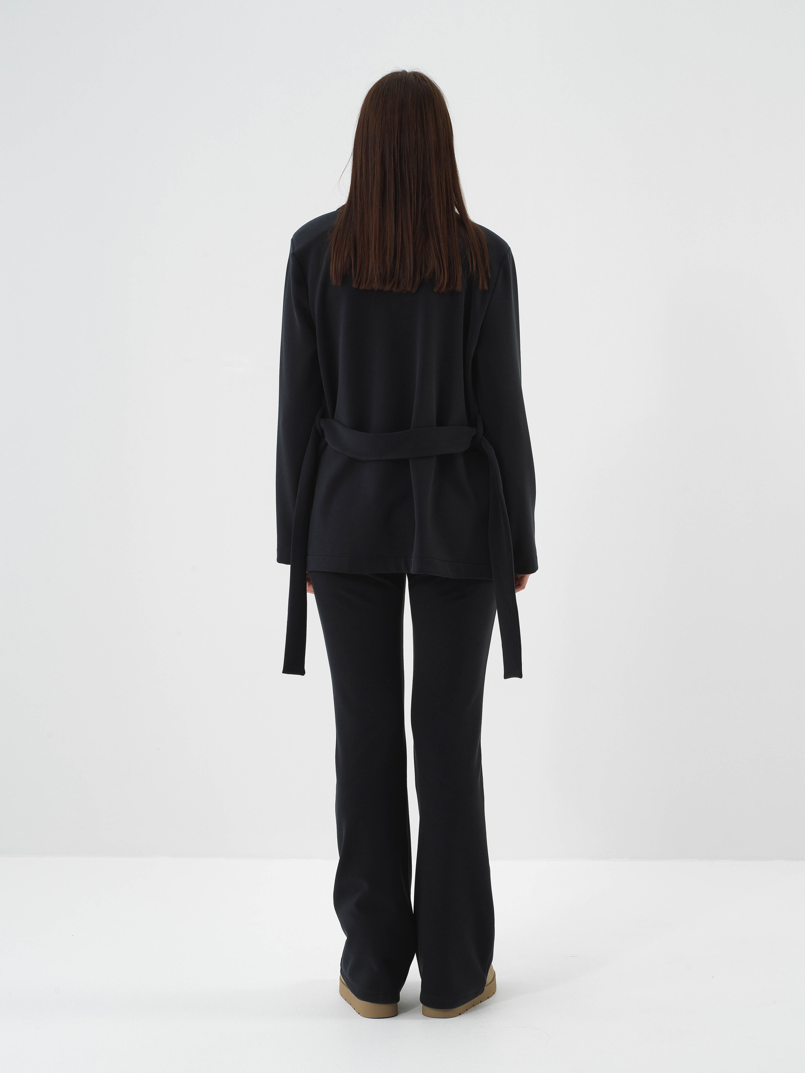 Lacivert Modal Dokulu Oversize Ceket - Xint