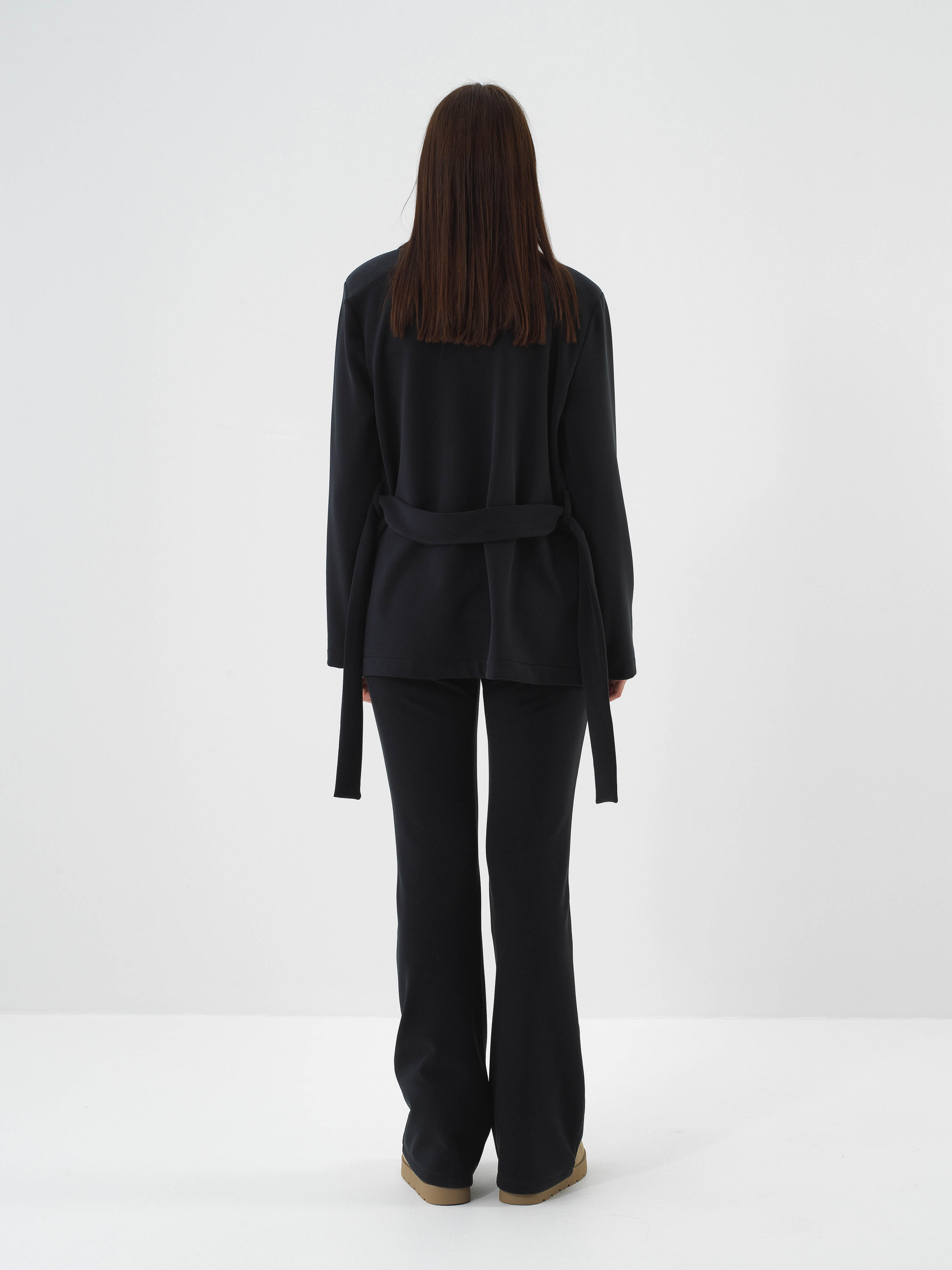 Lacivert Modal Dokulu Oversize Ceket - 5