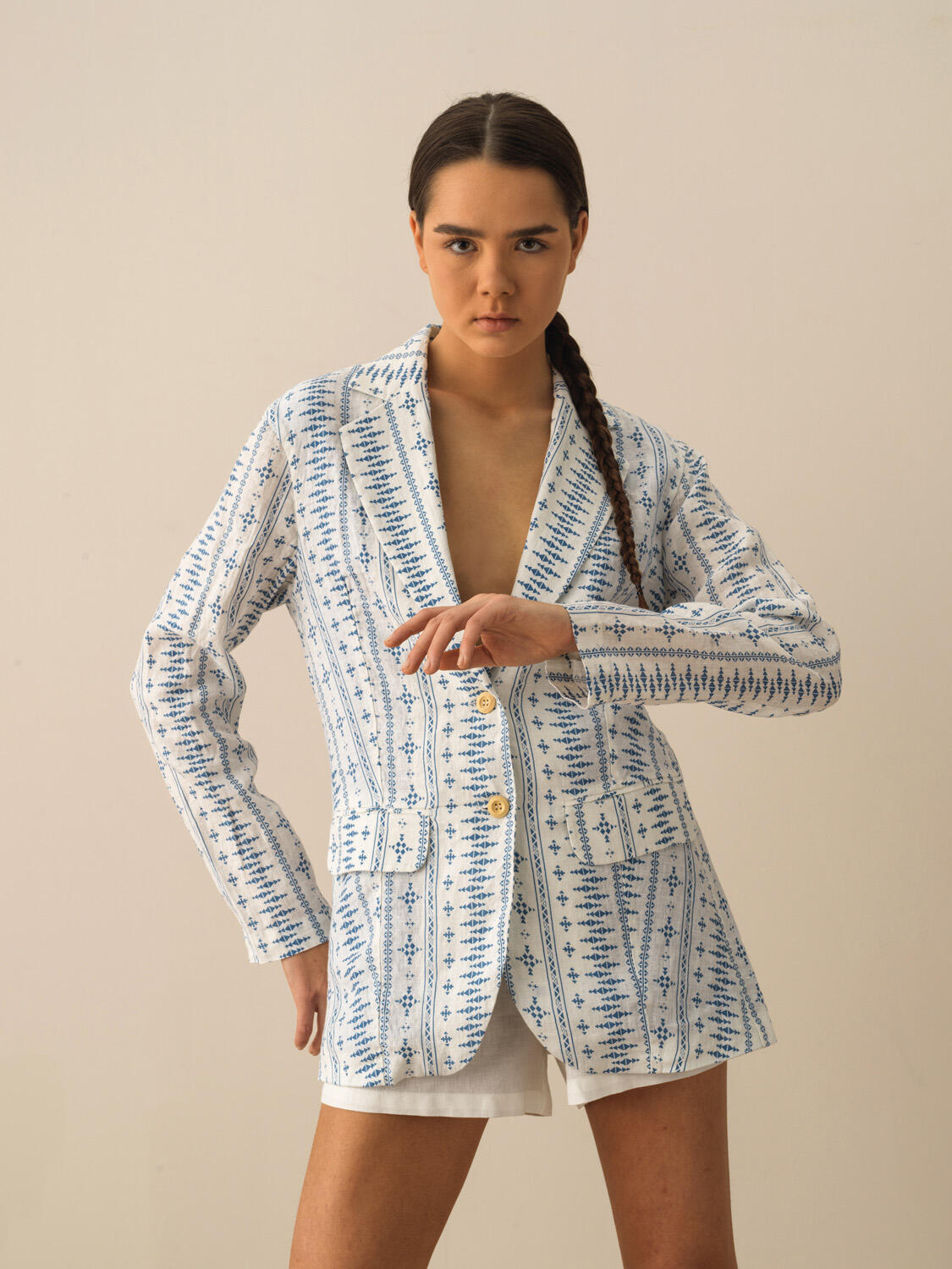 Mavi %100 Keten Regular Fit Ceket