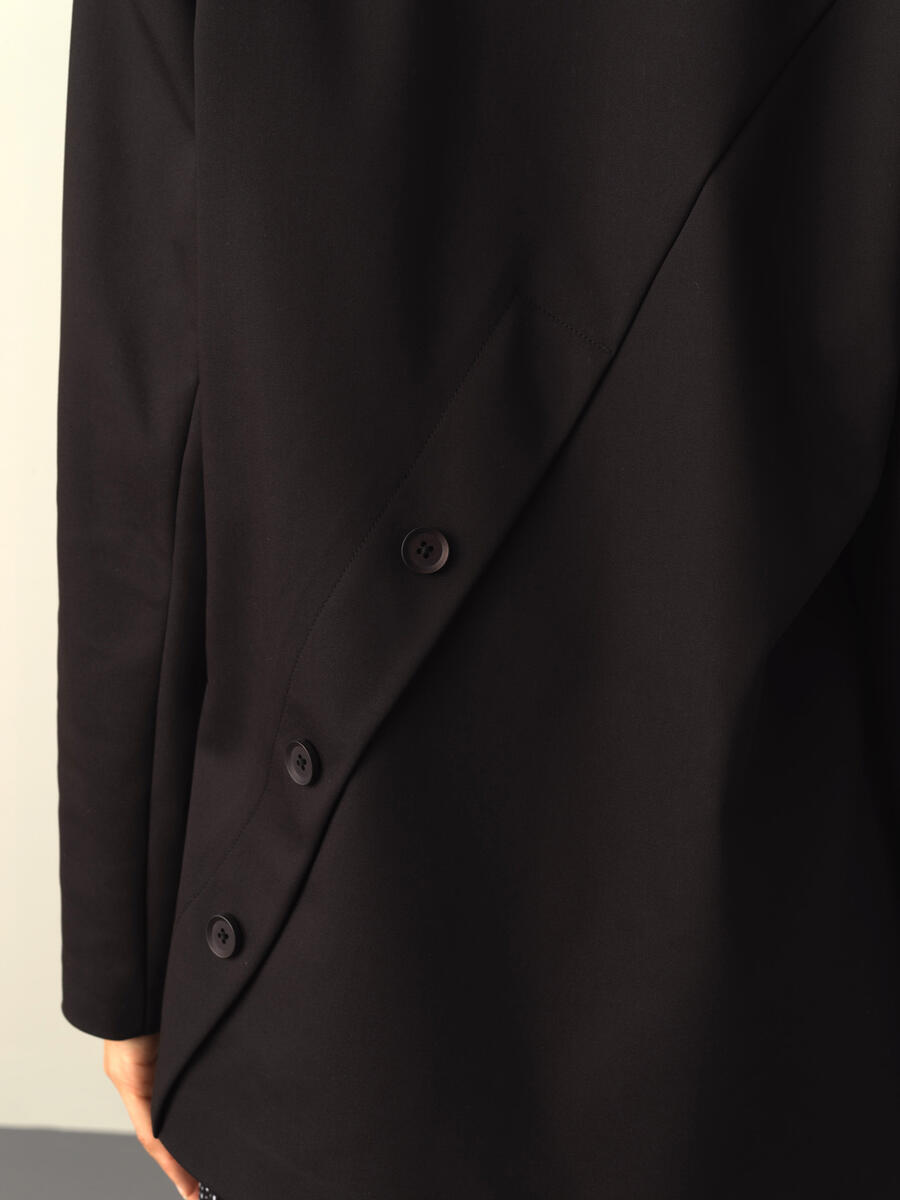 Siyah Oversize Pamuklu Ceket - 3