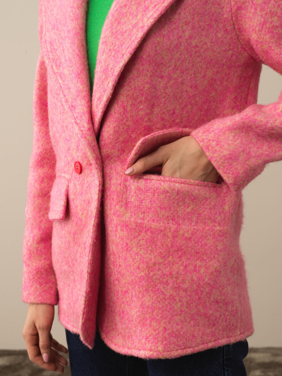 Pembe Pamuk Dokulu Regular Fit Ceket - 3