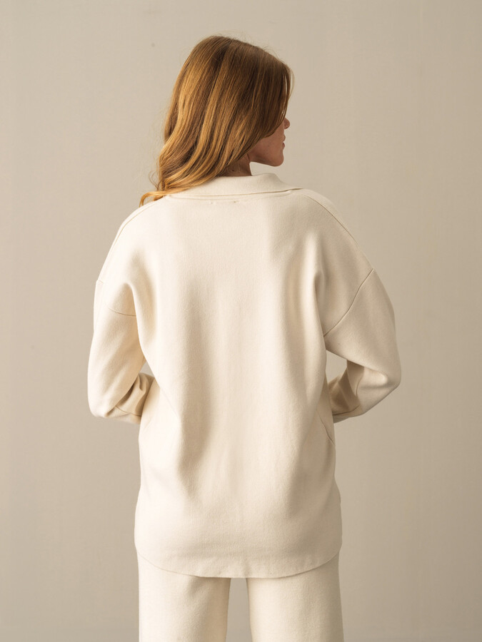Ekru Regular Fit Triko Ceket - 4
