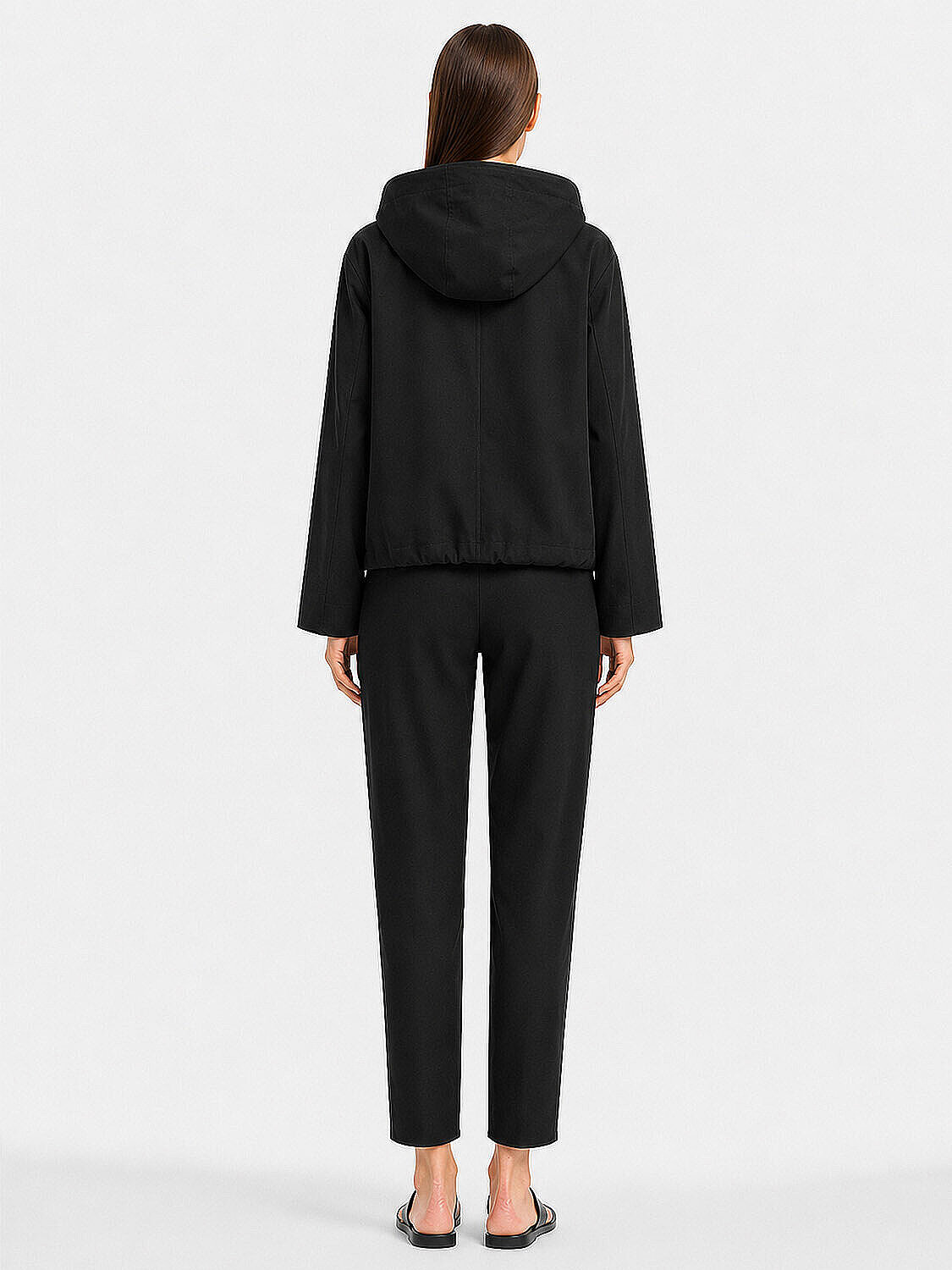 Siyah Doğal Akışlı Oversize Ceket (4)
