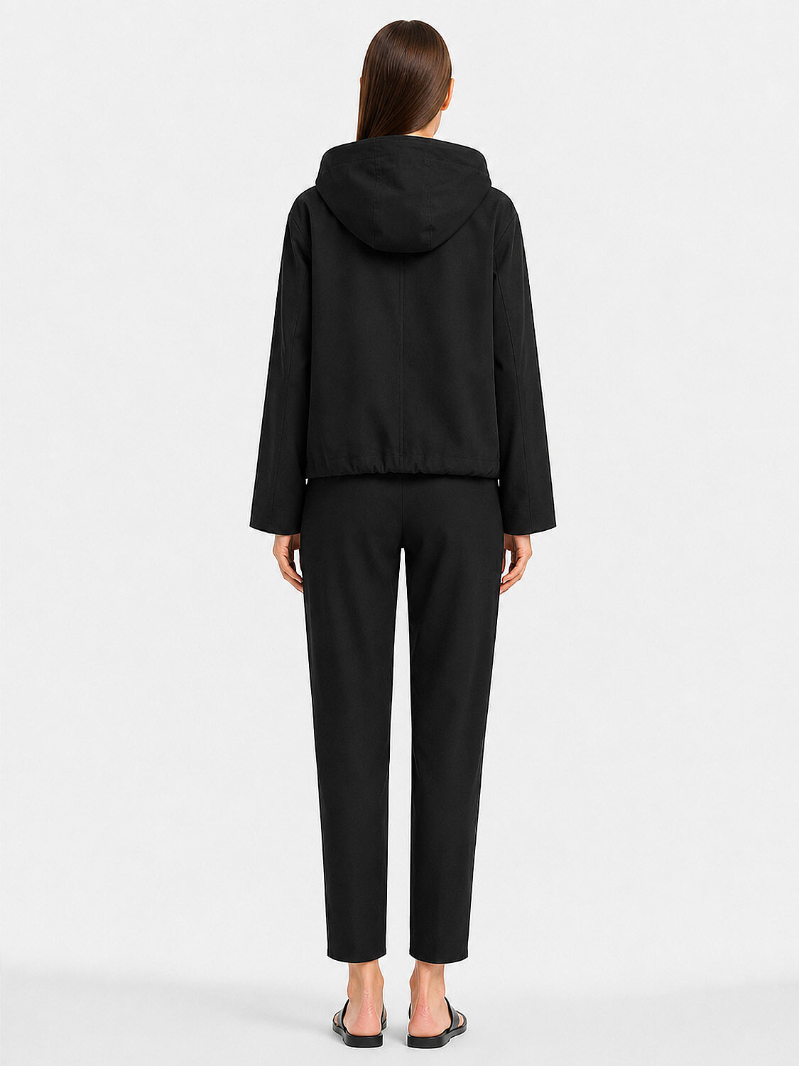 Siyah Doğal Akışlı Oversize Ceket - 4