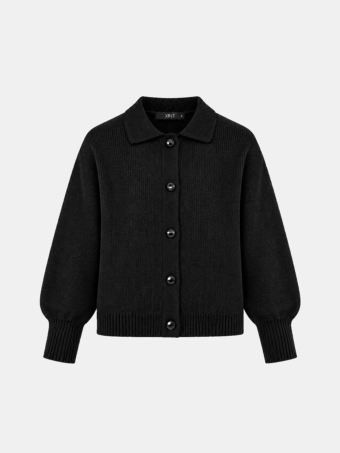 Siyah Oversize Yünlü Ceket - 1