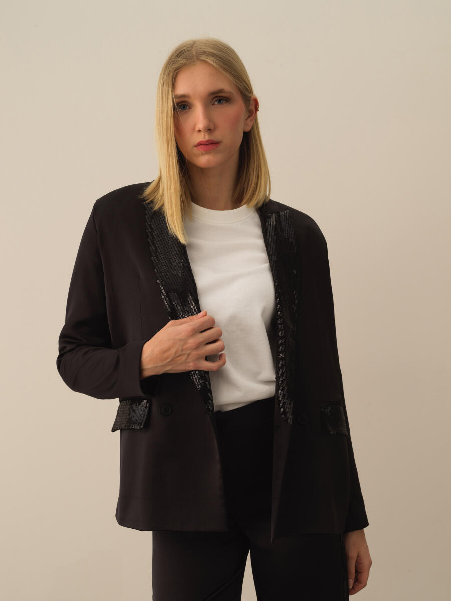 Siyah Formunu Koruyan Regular Fit Ceket - 4