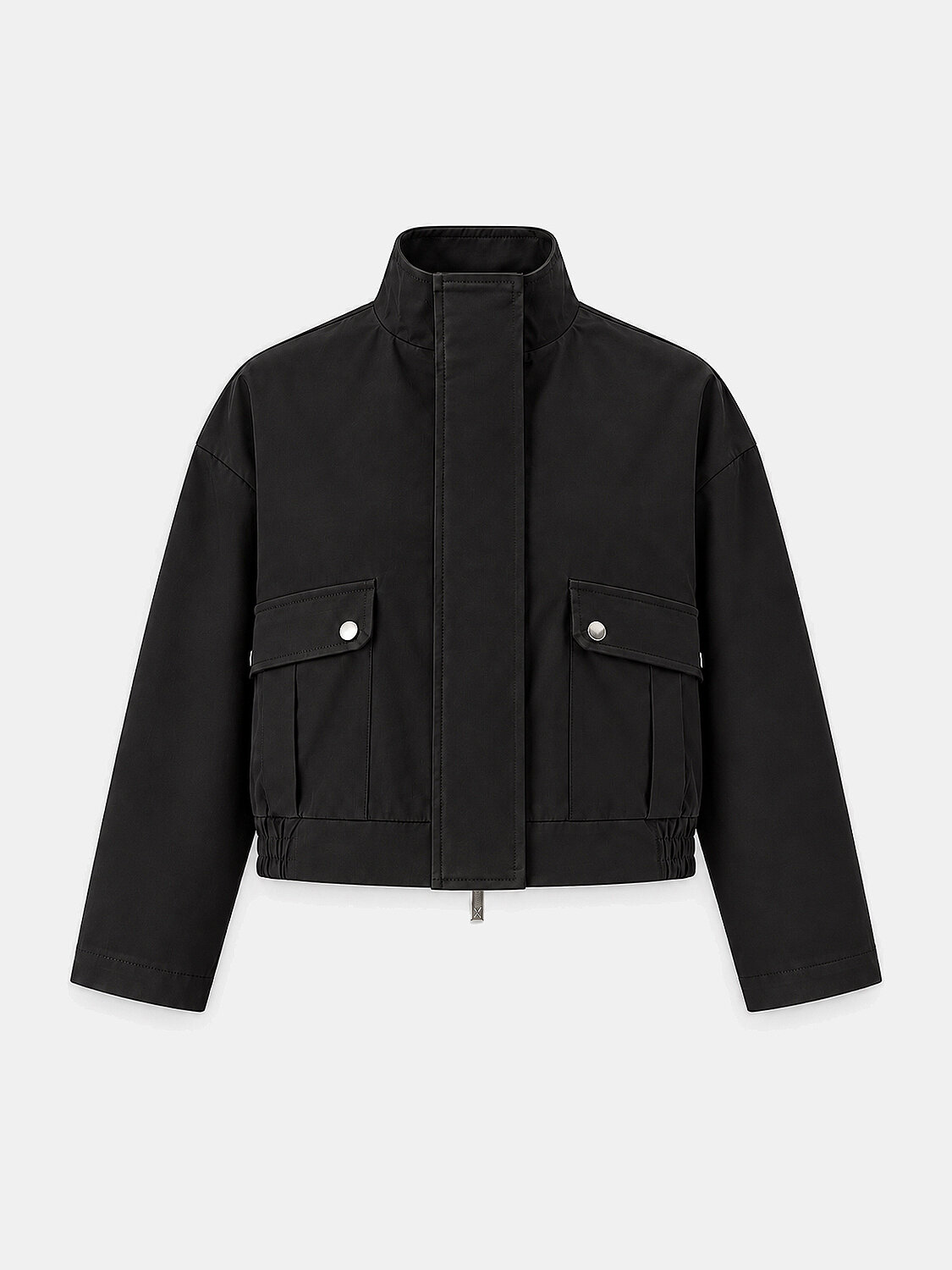 Siyah Pamuk Dokulu Oversize Ceket