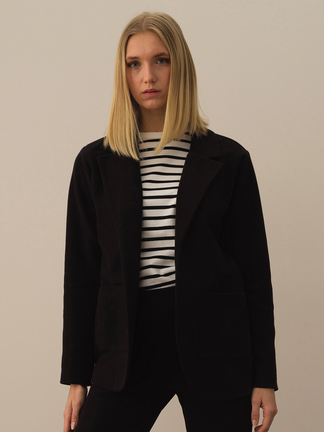 Siyah Pamuk Dokulu Regular Fit Ceket - Xint