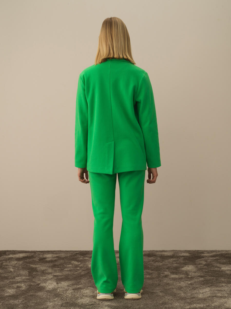 Yeşil Pamuk Dokulu Regular Fit Ceket - 5