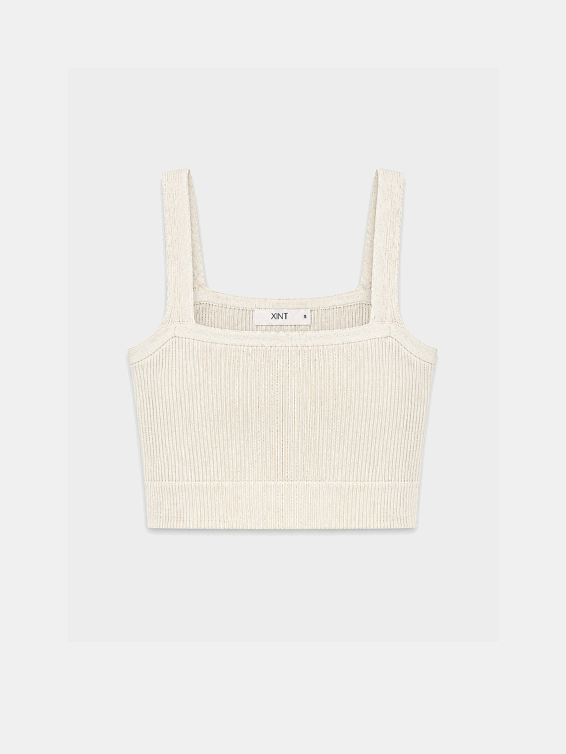 Ekru Doğal Yün Dokulu Slim Fit Crop