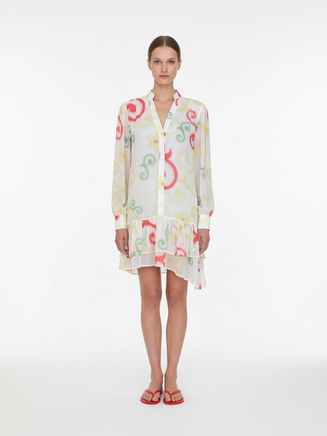 Beyaz Formunu Koruyan Regular Fit Elbise (1)