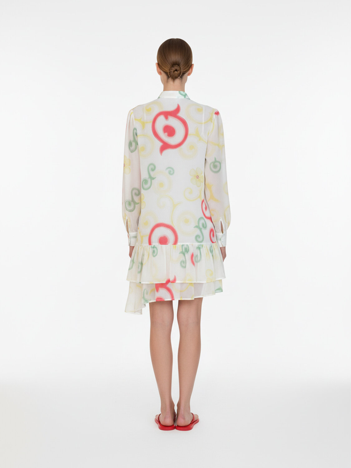 Beyaz Formunu Koruyan Regular Fit Elbise - 4