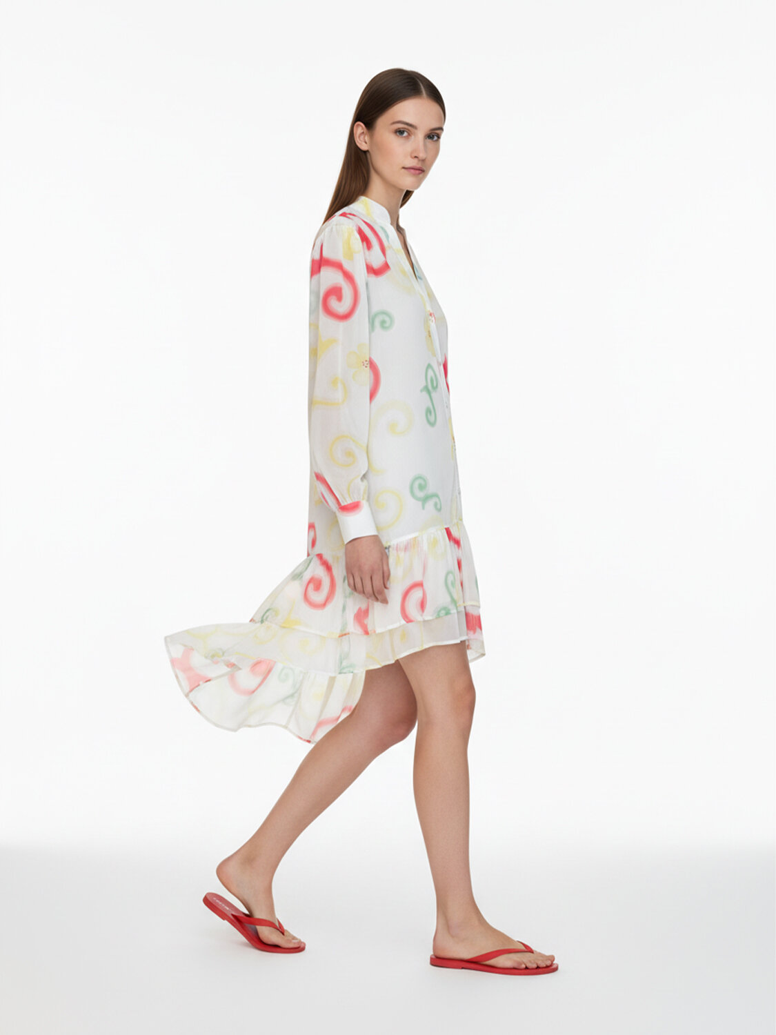 Beyaz Formunu Koruyan Regular Fit Elbise - 3