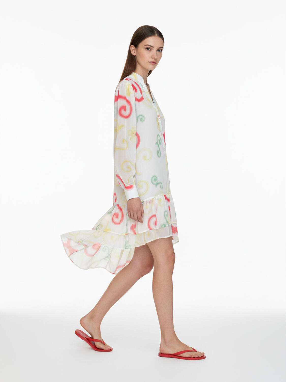 Beyaz Formunu Koruyan Regular Fit Elbise - 3