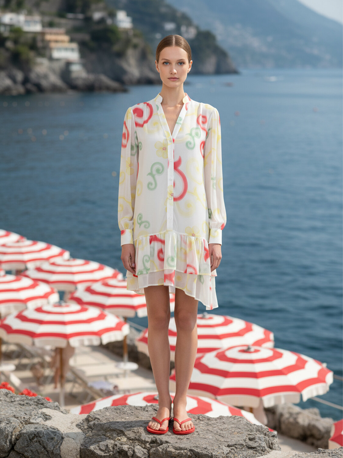 Beyaz Formunu Koruyan Regular Fit Elbise