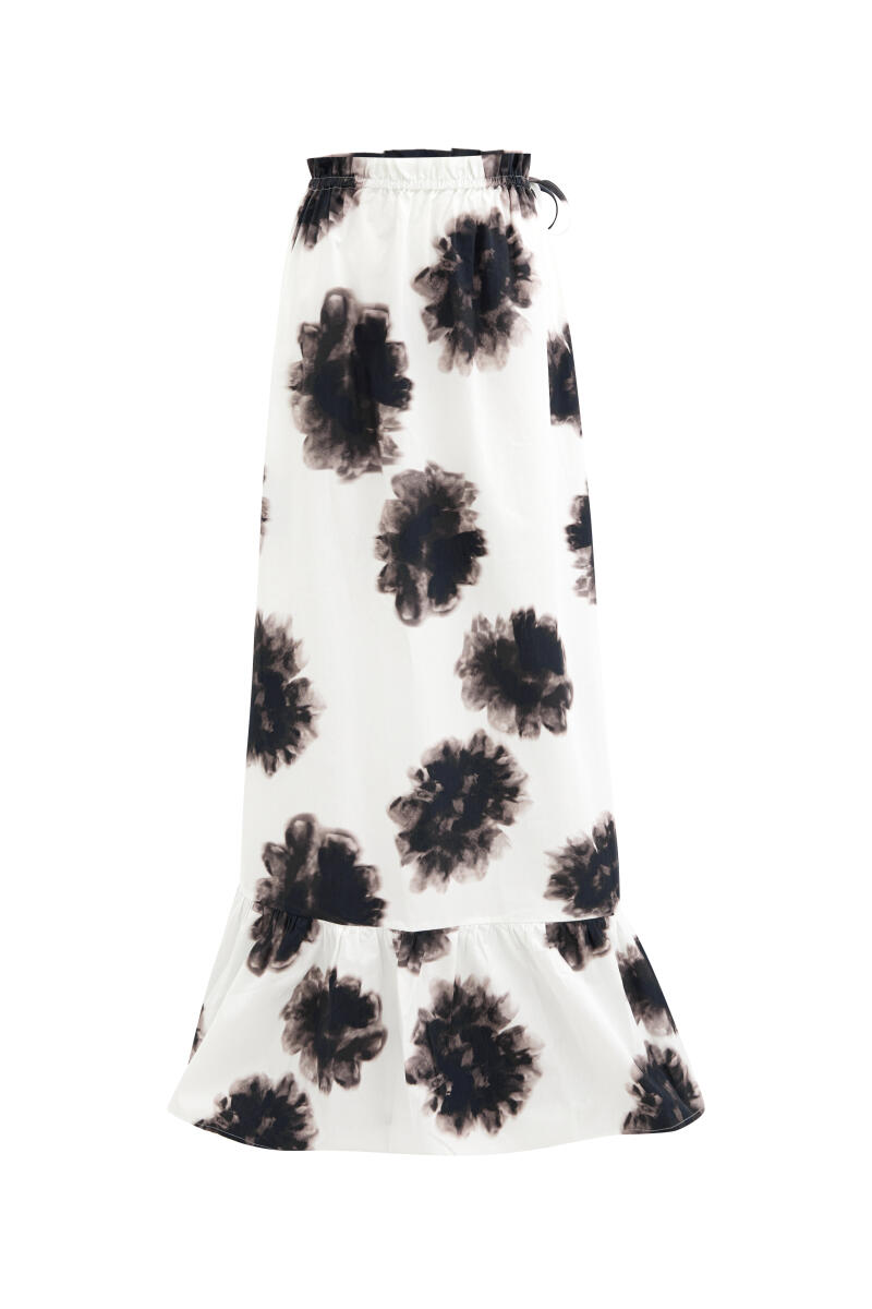 Beyaz Pamuk Dokulu Oversize Elbise - 5