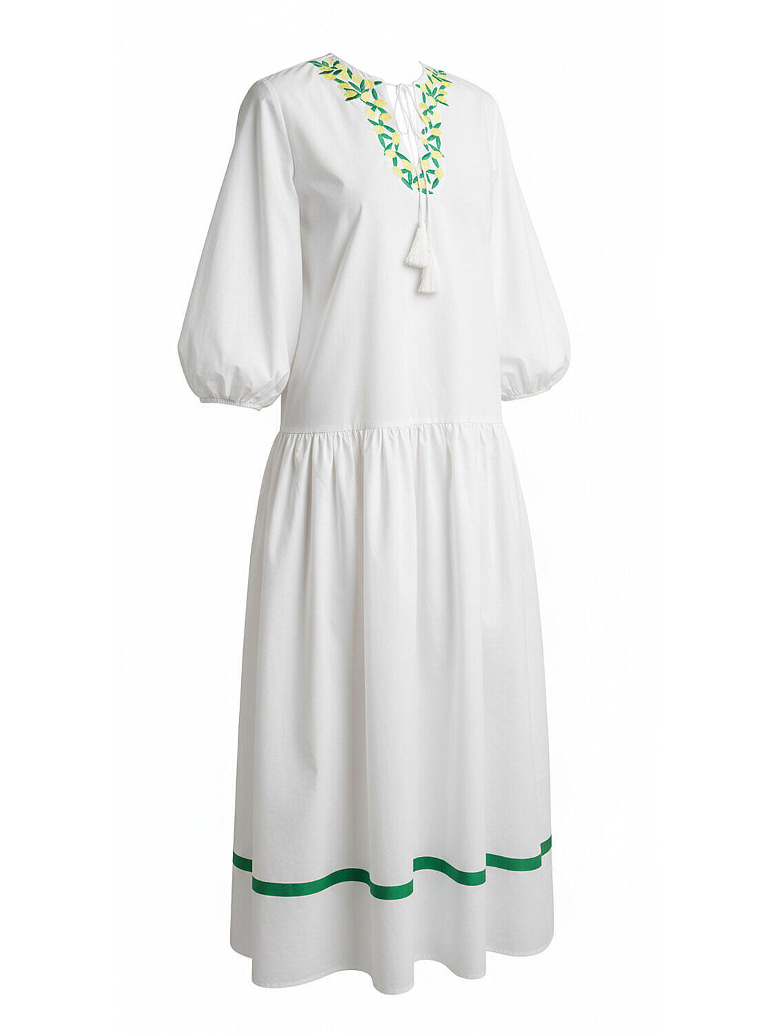 Beyaz Pamuk Dokulu Oversize Elbise (4)