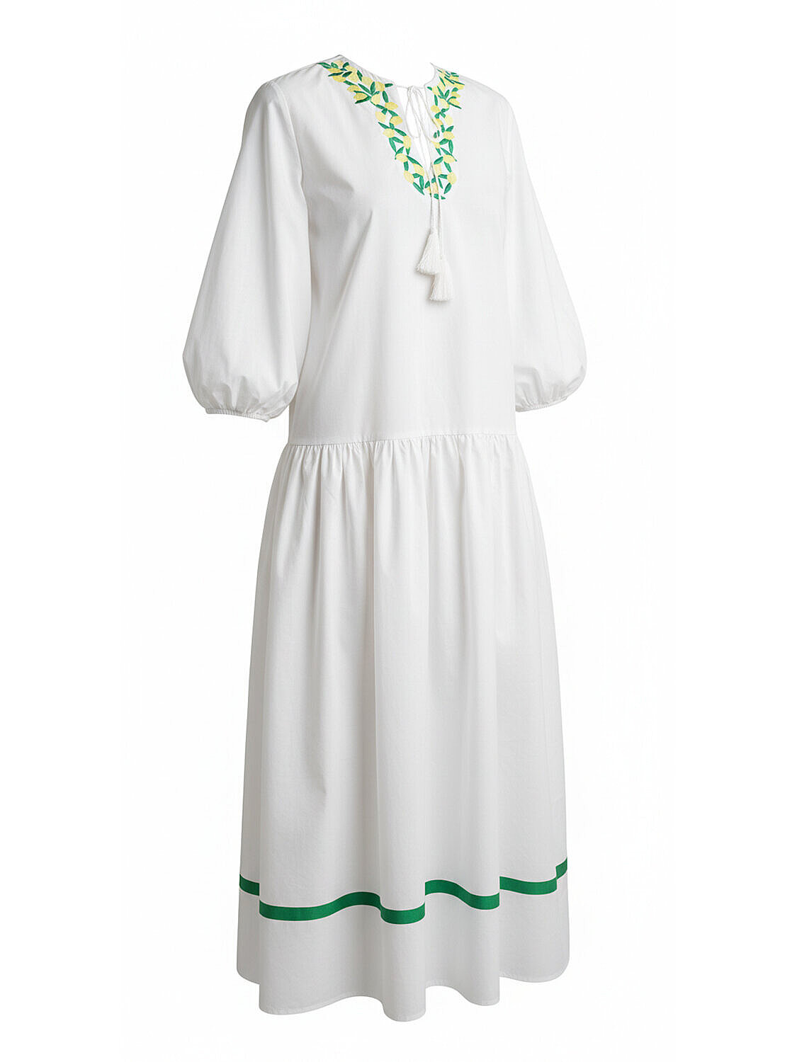 Beyaz Pamuk Dokulu Oversize Elbise (4)