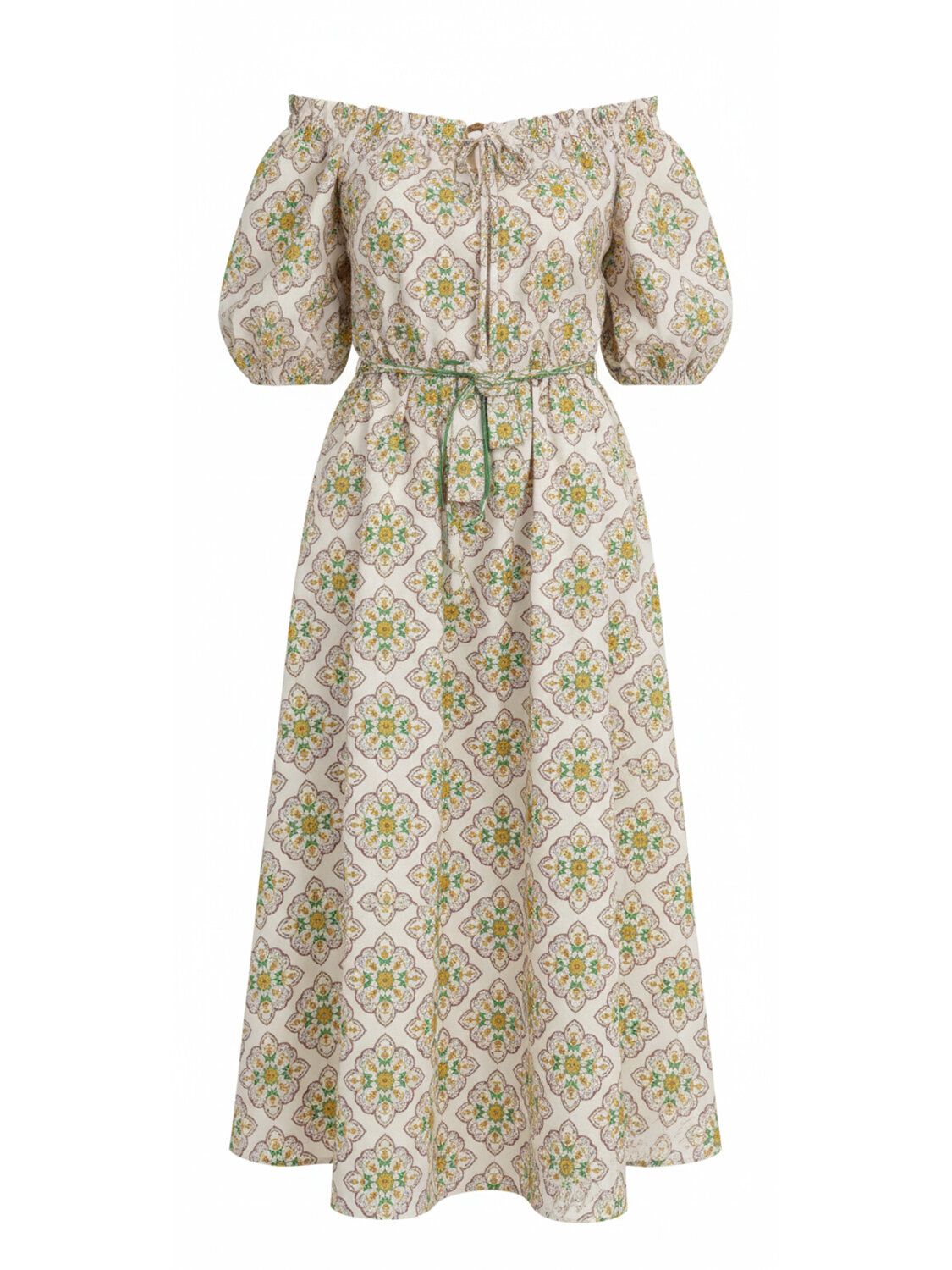 Beyaz Pamuk Dokulu Oversize Elbise - 3