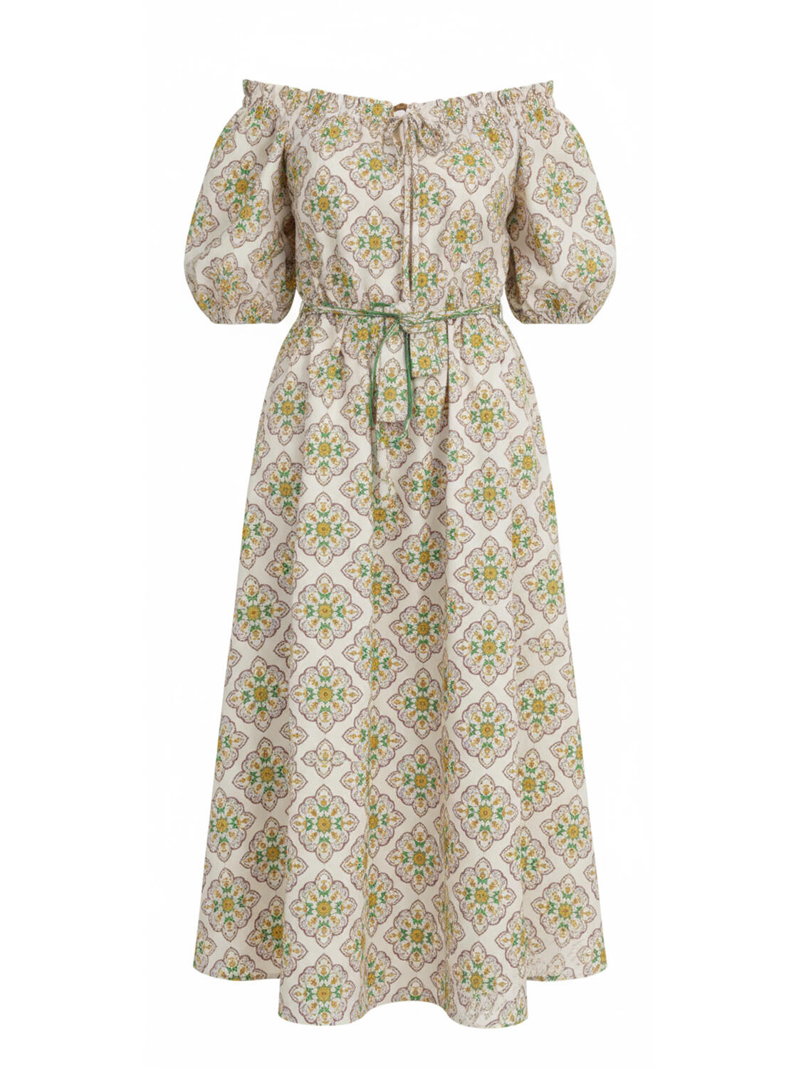 Beyaz Pamuk Dokulu Oversize Elbise - 3