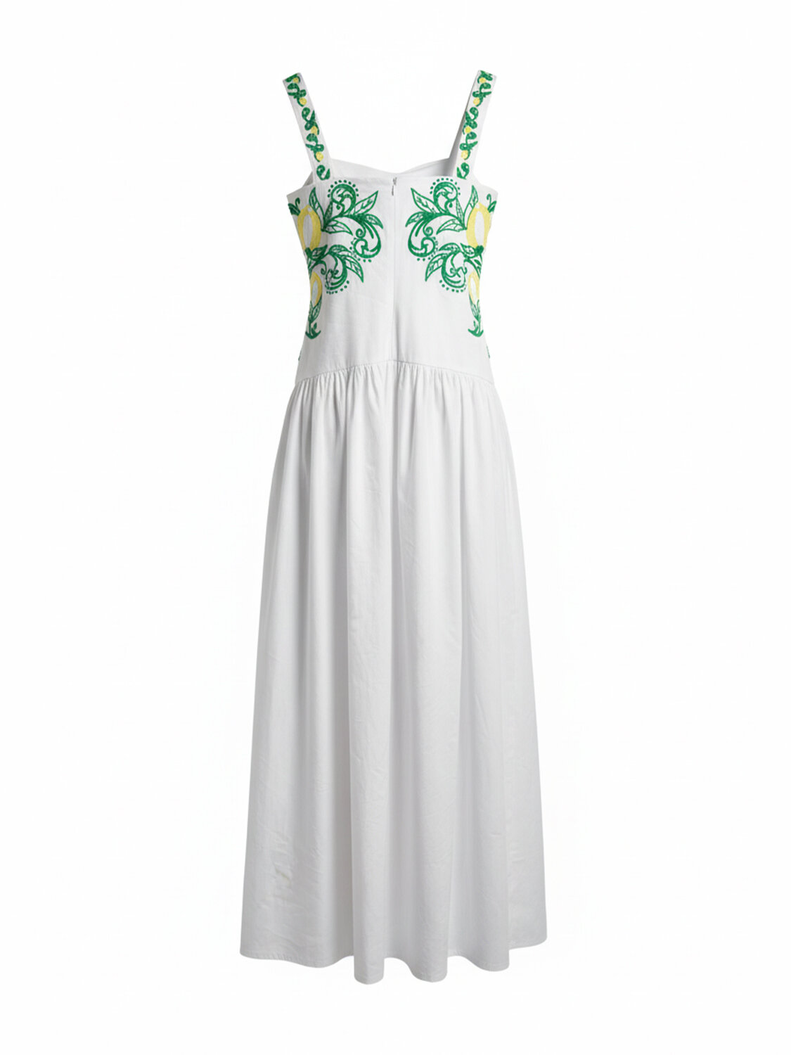 Beyaz Pamuk Dokulu Regular Fit Elbise (4)