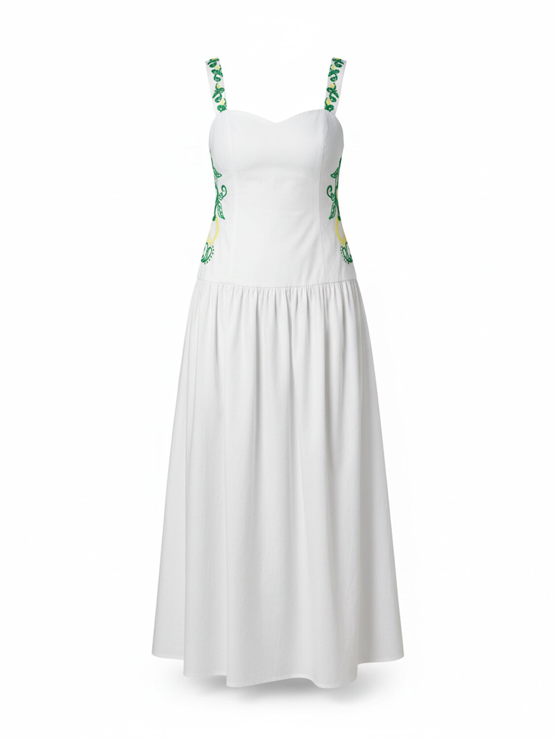 Beyaz Pamuk Dokulu Regular Fit Elbise - 5