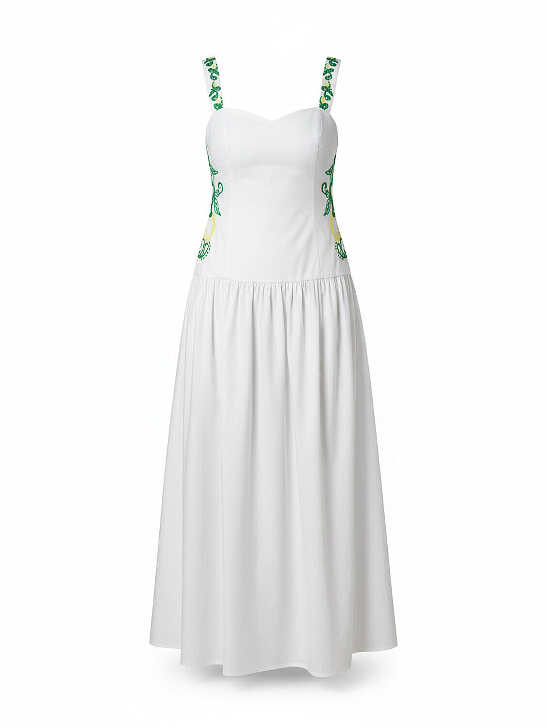 Beyaz Pamuk Dokulu Regular Fit Elbise (4)