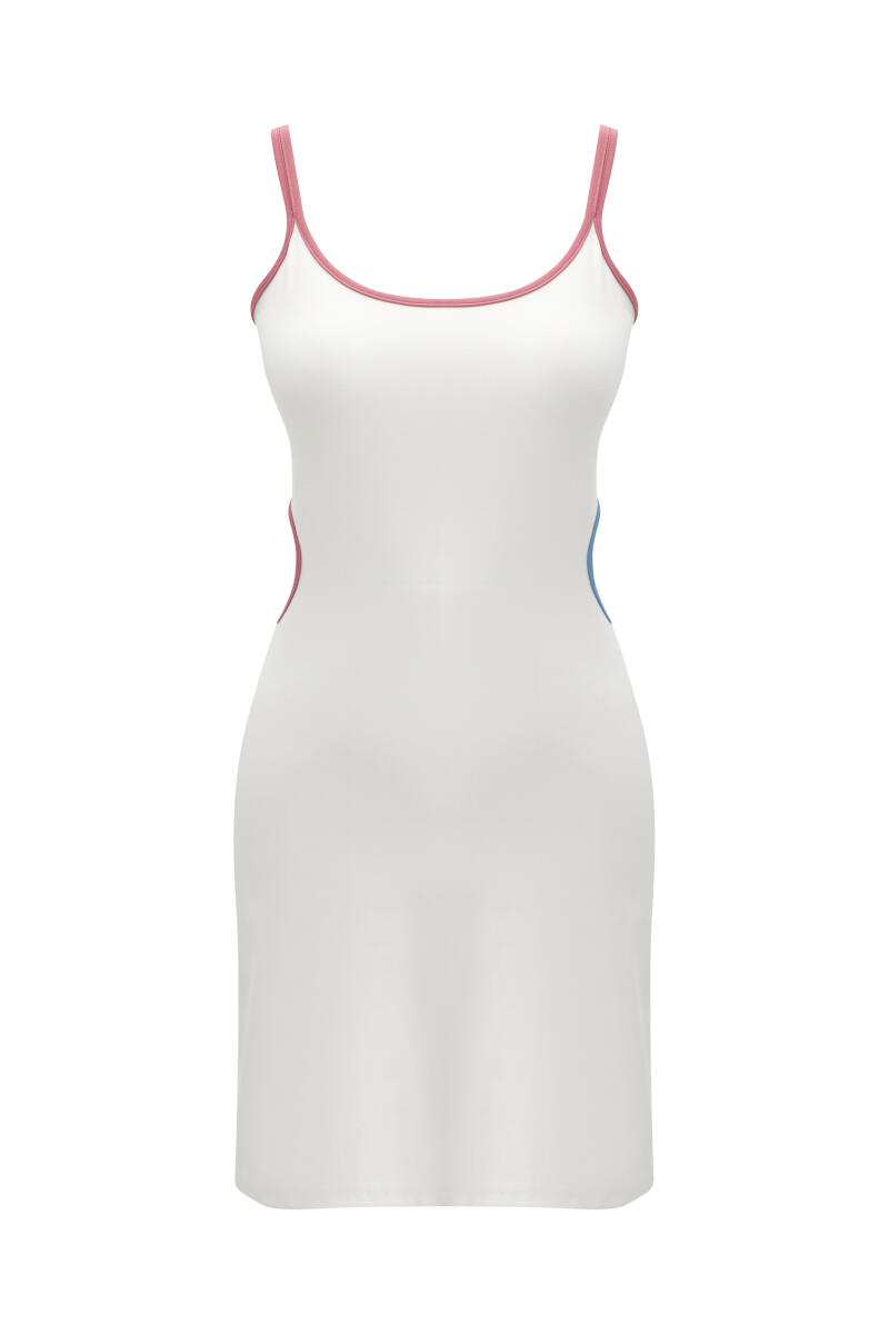 Beyaz Doğal Dökümlü Regular Fit Elbise - 5