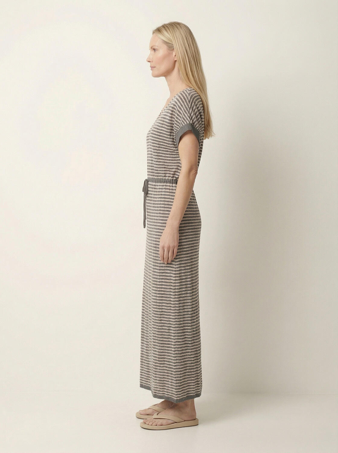 Haki Doğal Dökümlü Oversize Elbise - 4