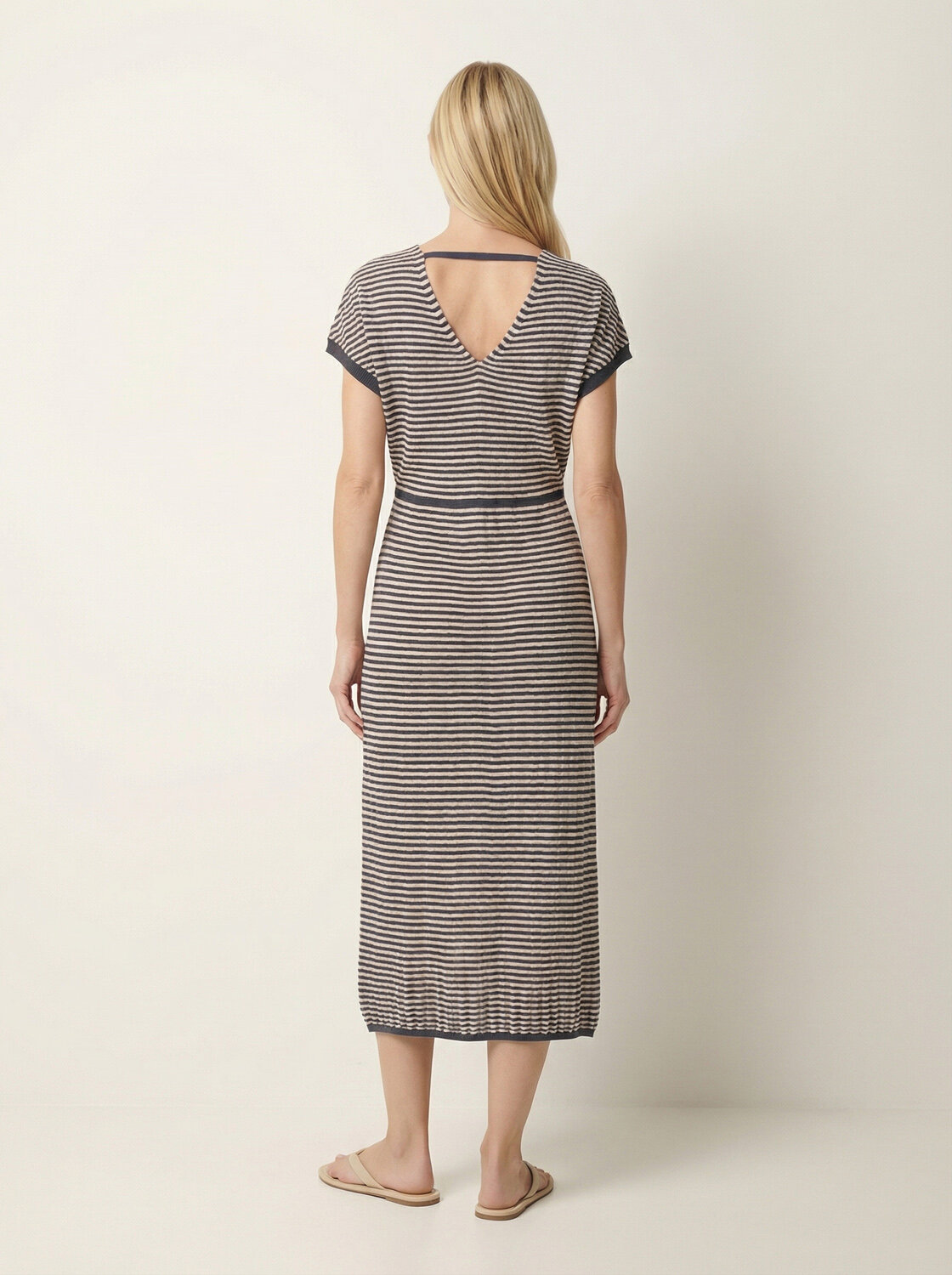 Haki Doğal Dökümlü Oversize Elbise - 5