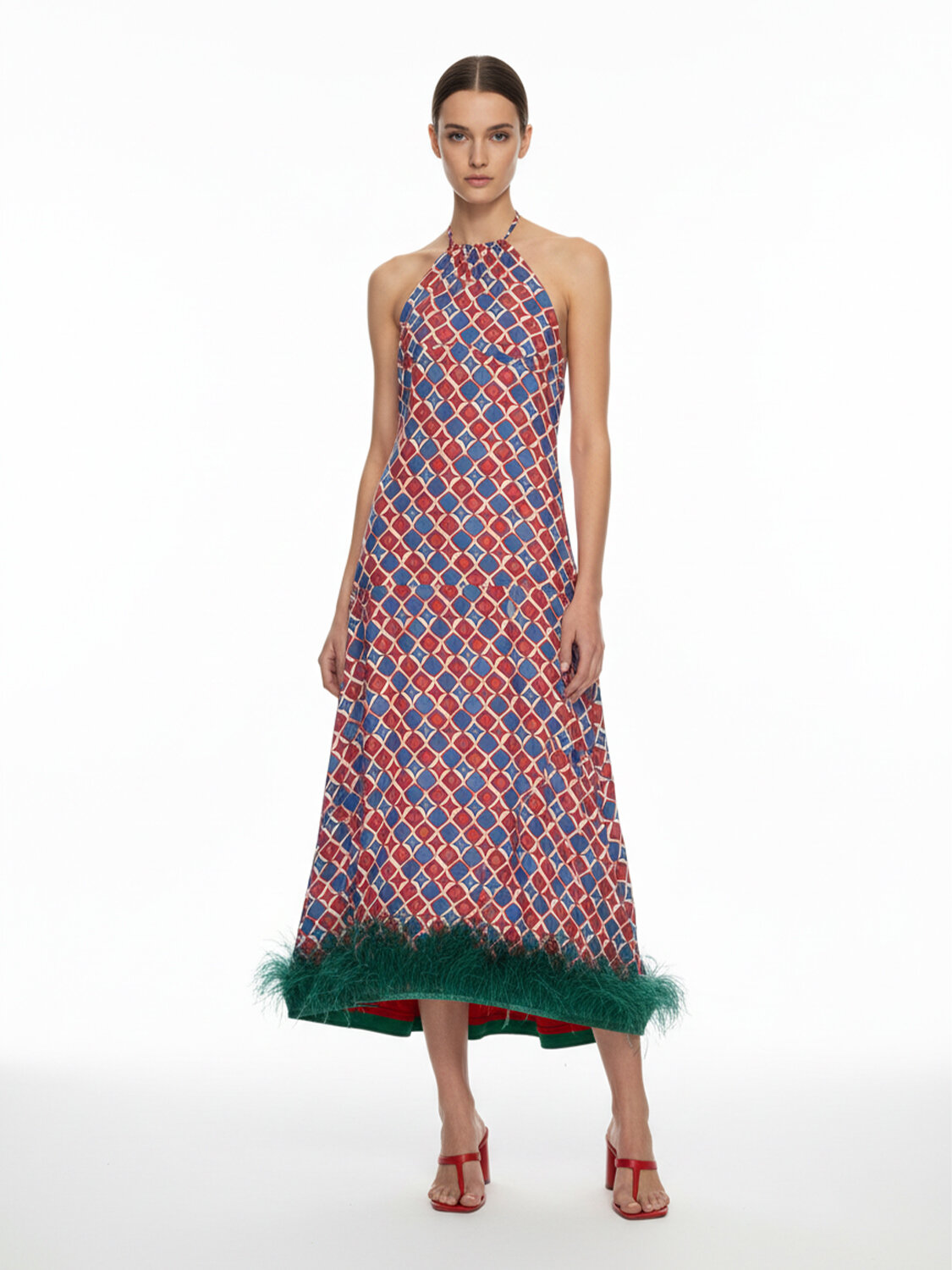 Kırmızı Doğal Dökümlü Regular Fit Elbise